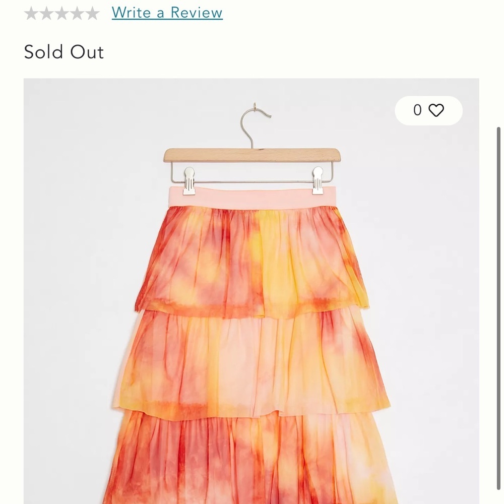 nwot eva franco esperanza Colorful Tiered tull Women's midi Skirt small - Picture 3 of 16